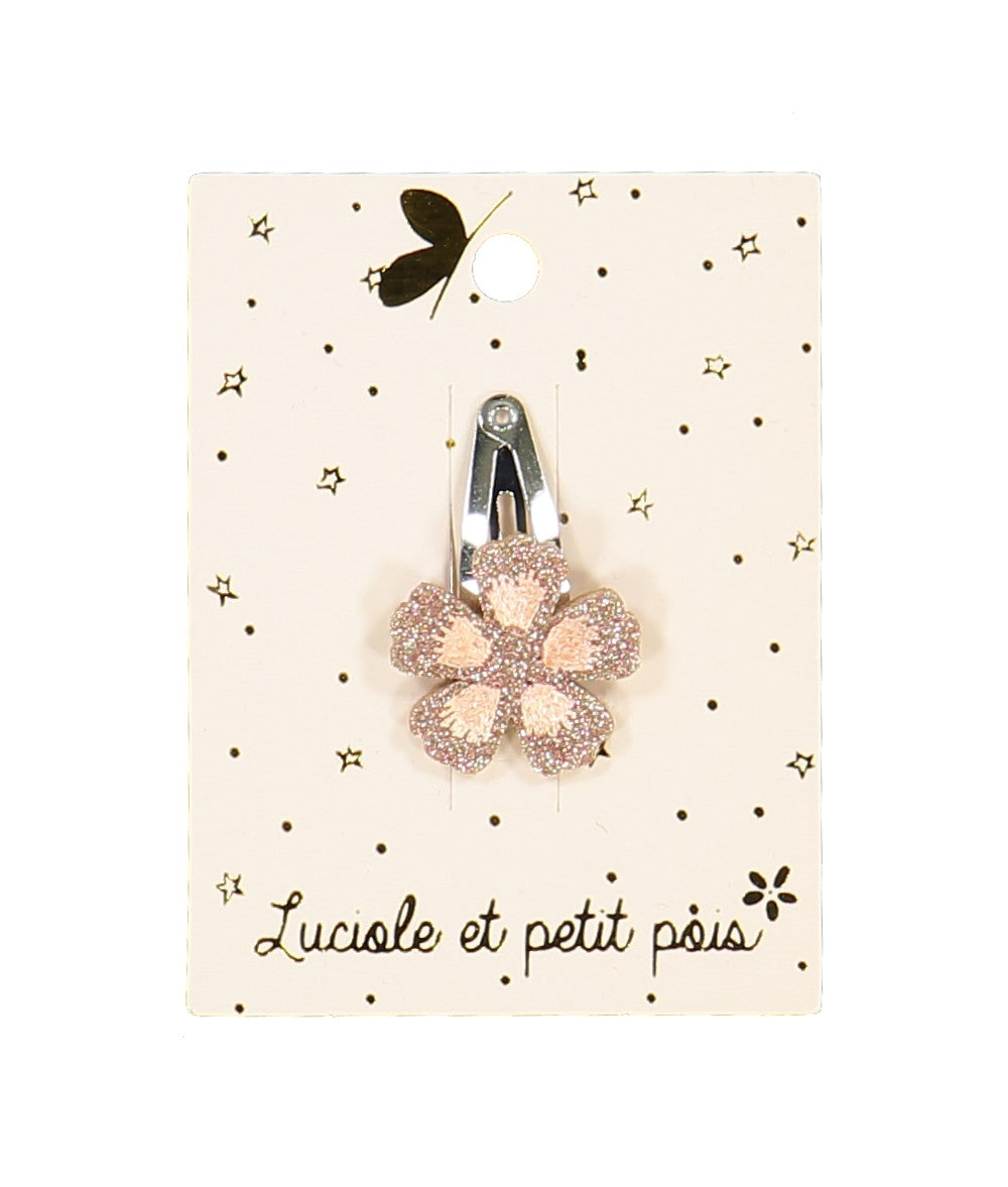Barrette Mini - Fleur rose
