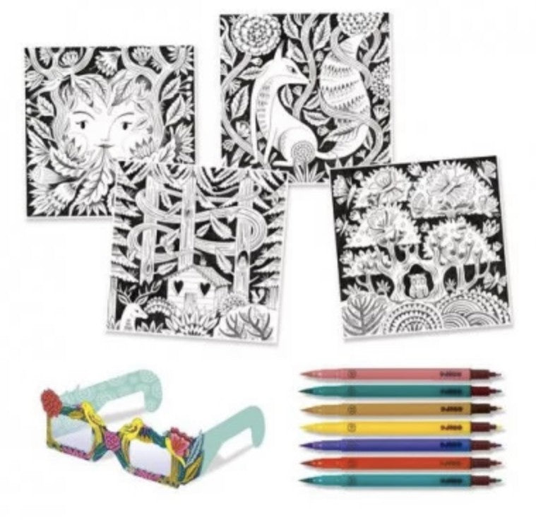 Coloriage 3D - forêt fantastique