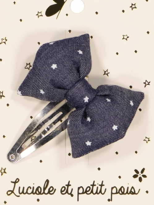 Barrette - noeud papillon - Jean étoilé