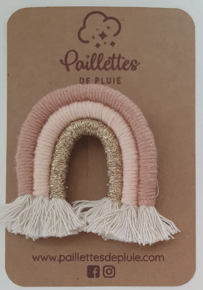 Broche Arc-en-ciel - Rose/saumon/doré