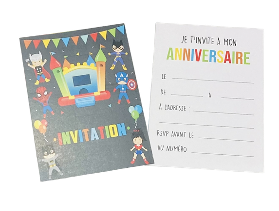 Cartons d’invitation - Super Héros