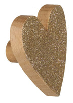 Patère murale - Coeur or