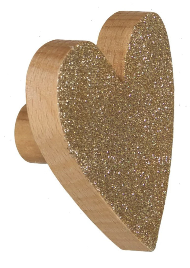 Patère murale - Coeur or