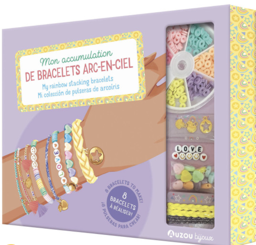Mon accumulation de bracelets Arc-en-ciel