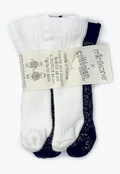 Lot de 2 Collants Blanc / noir paillettes