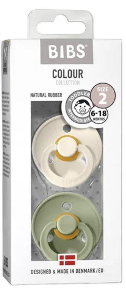 Pack 2 Tétines Bibs anatomique - taille 2 (ivory/sage)