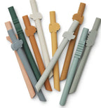 Pailles silicones réutilisables - mustard mix