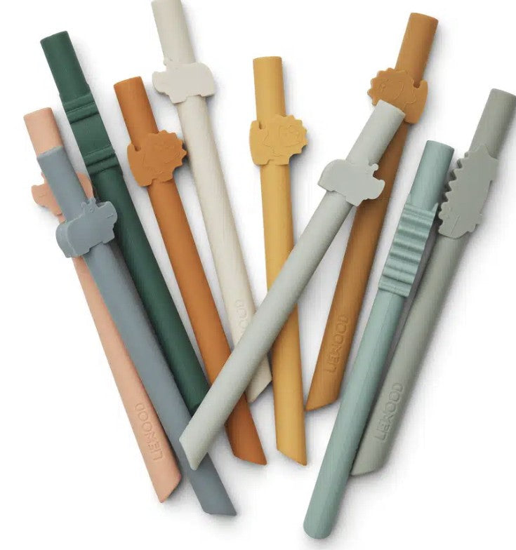 Pailles silicones réutilisables - mustard mix