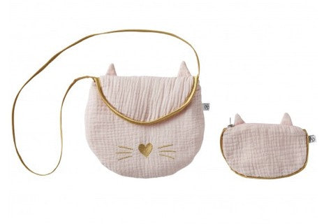 Sac et porte monnaie Chat - blush