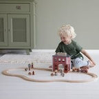 Circuit de train en bois - Caserne de pompiers
