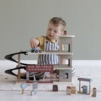 Circuit de train en bois - Garage
