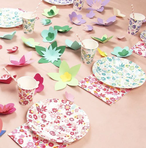 Anniversaire - Assiette - Thème Fleur