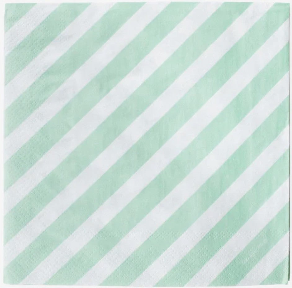 Anniversaire - serviette - thème sirène - rayure aqua