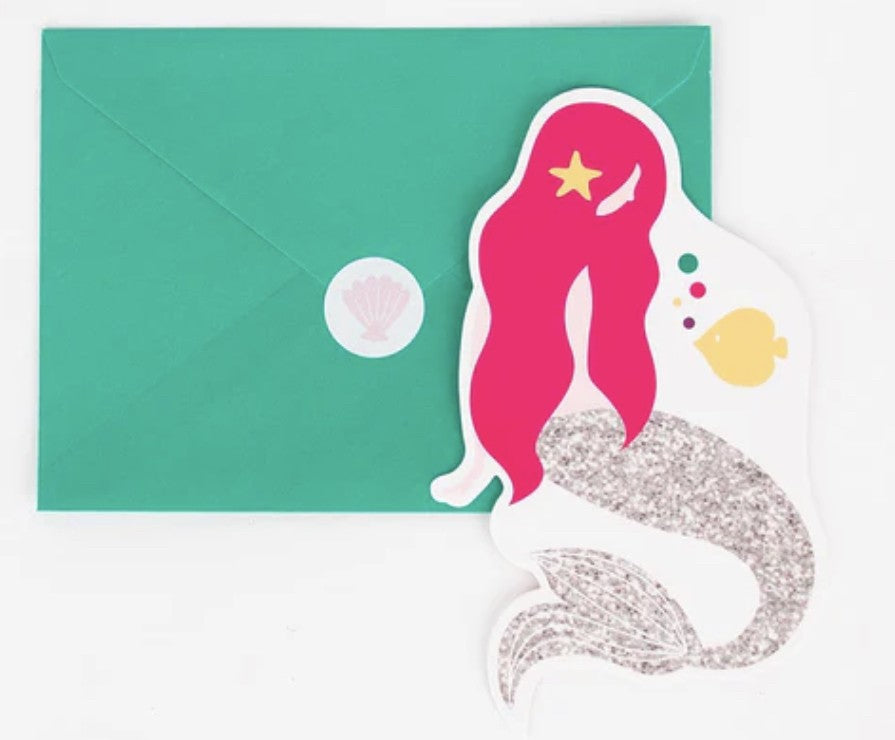 Anniversaire - cartons d’invitation - thème Sirene