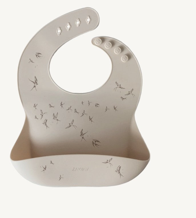 Bavoir en silicone - Hirondelles sable
