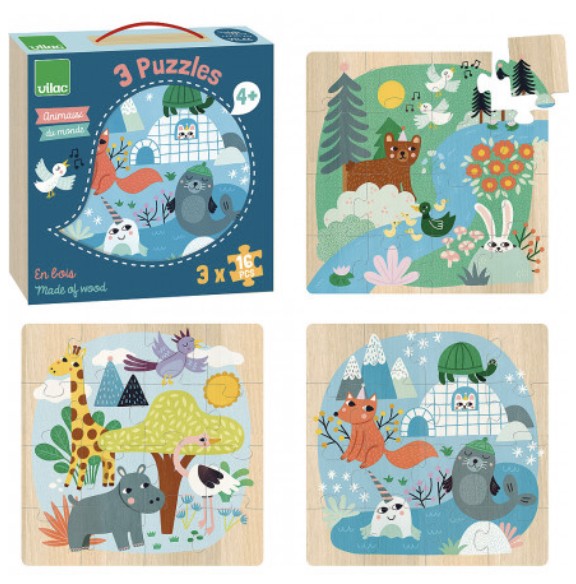 Coffret Puzzles - animaux du monde