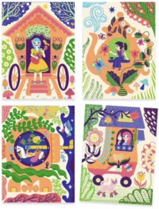 Cartes à gratter - Drôles de maisons