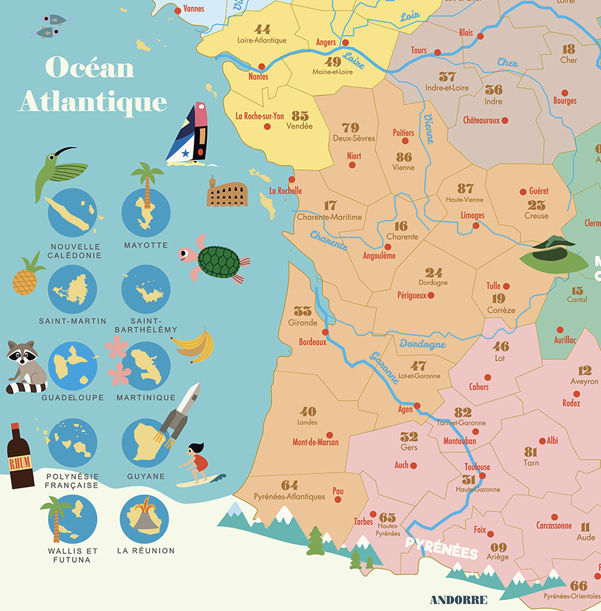Carte de France magnétique