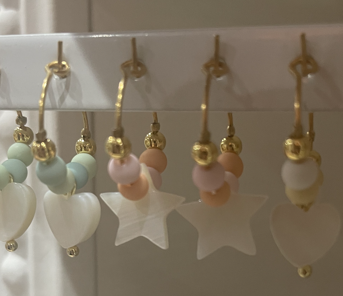 Boucles d'oreilles "Les Chanceuses Etoile " - Rose