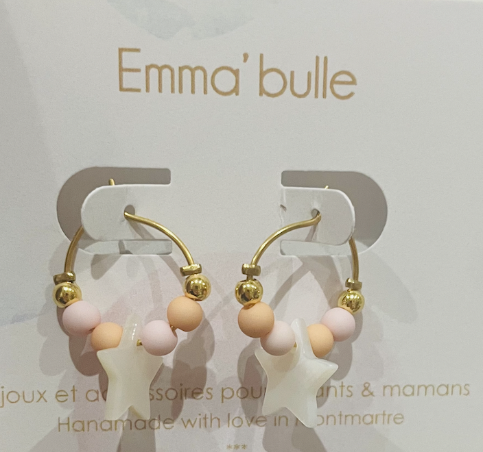 Boucles d'oreilles "Les Chanceuses Etoile " - Rose
