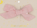 Barrette - noeud princesse - Rayé rose