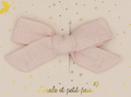 Barrette - noeud princesse - Lin rose