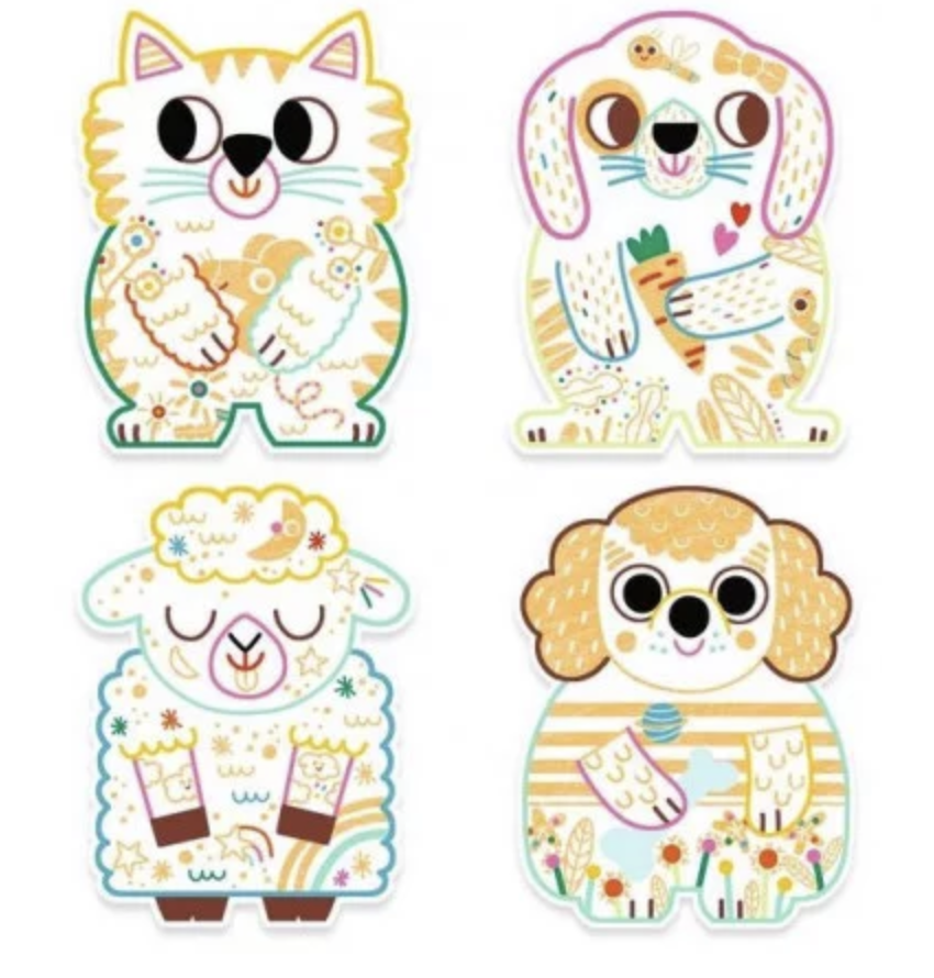Coloriages à révéler - Animaux familiers