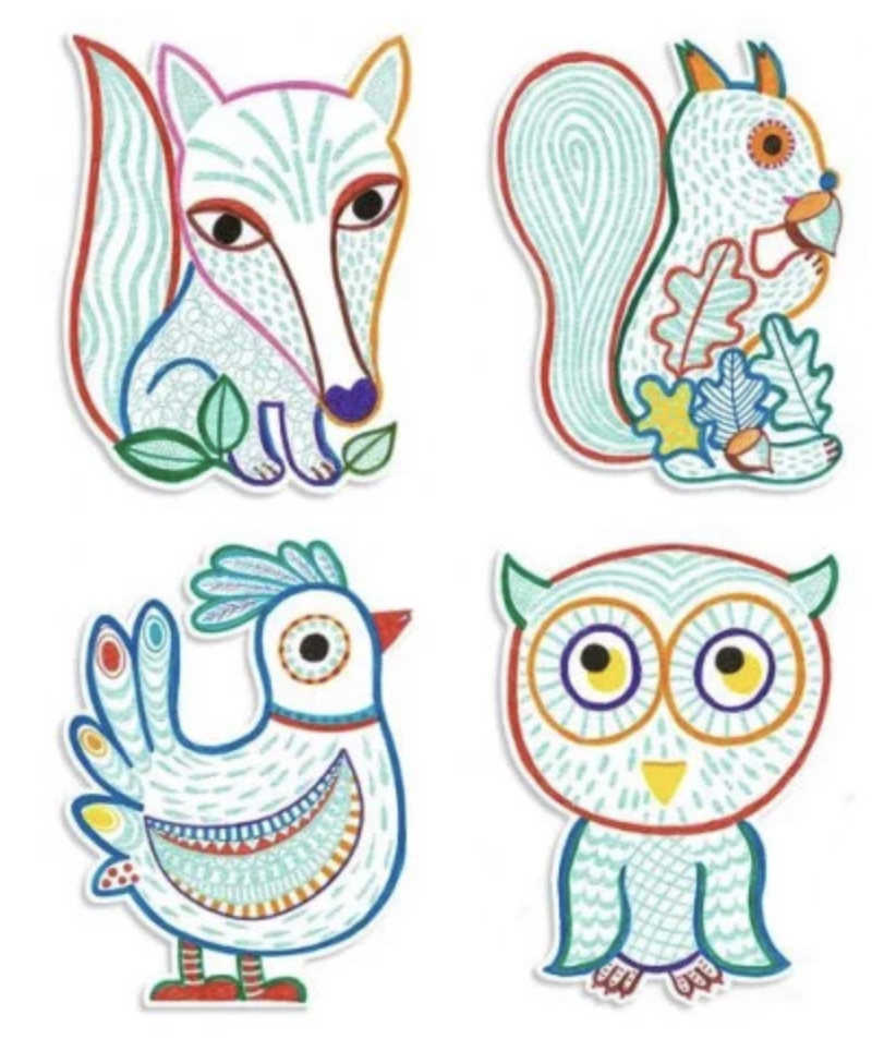 Coloriages à révéler - Animaux de la forêt
