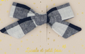 Barrette noeud princesse - carreaux marine