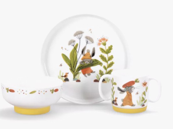 Set vaisselle porcelaine-Trois petits lapins