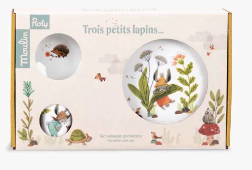 Set vaisselle porcelaine-Trois petits lapins