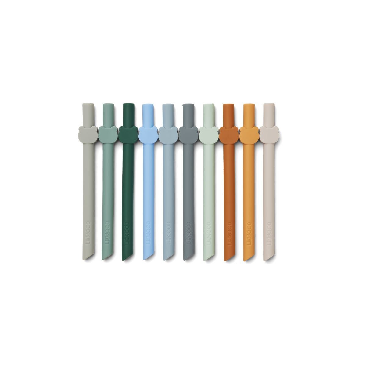 Pailles silicones réutilisables - Bleu