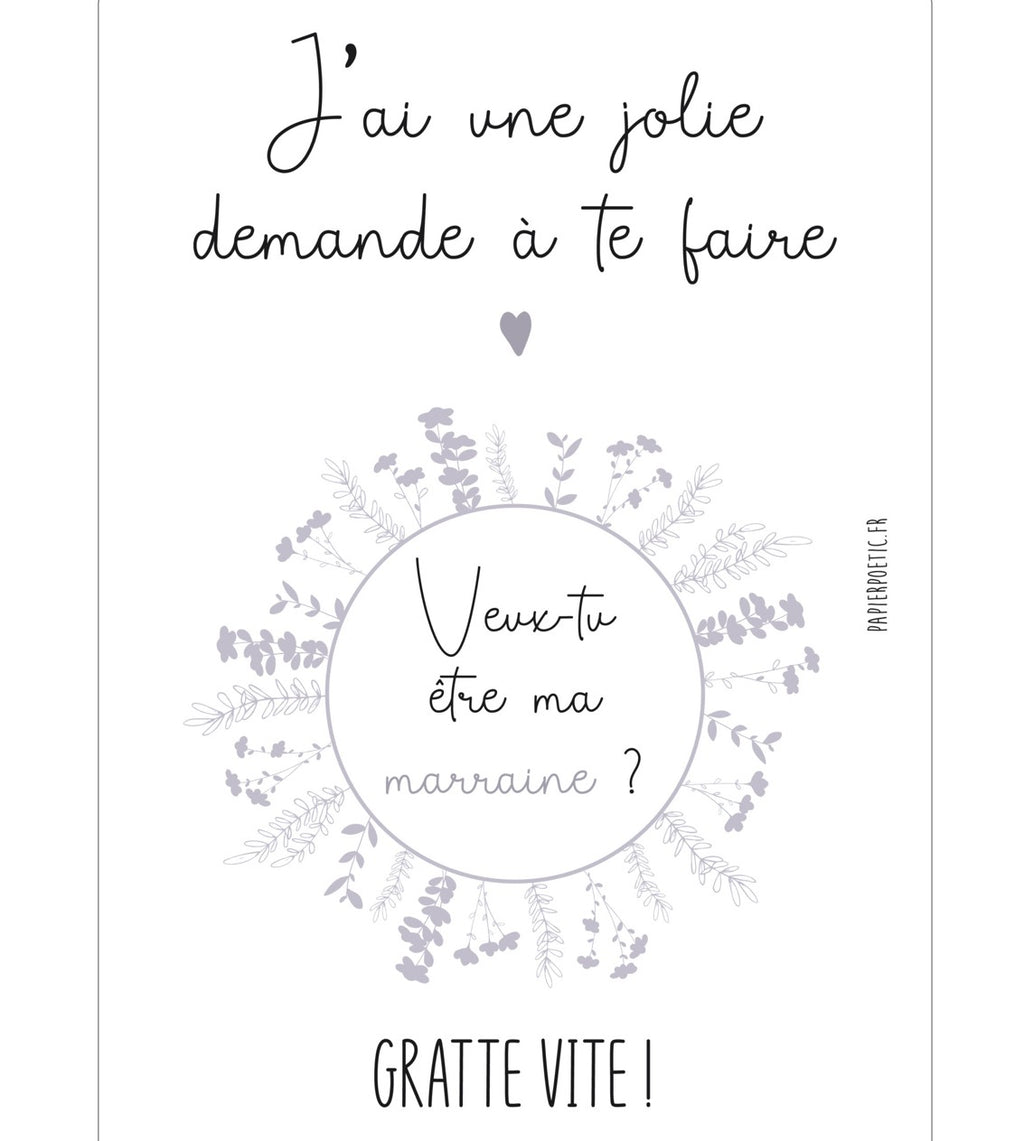 Carte à gratter-marraine