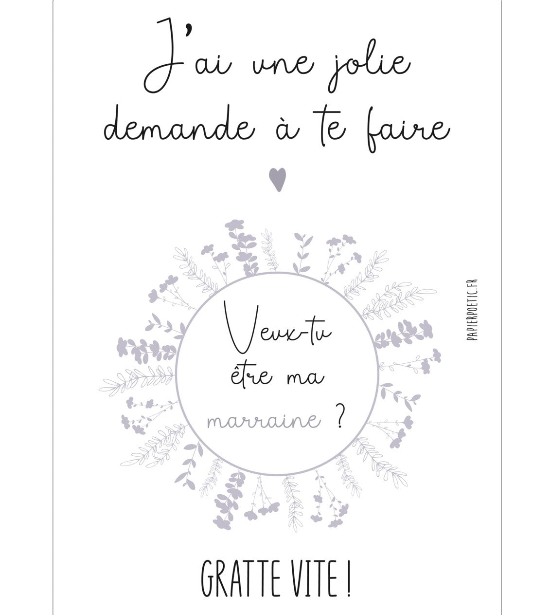 Carte à gratter-marraine
