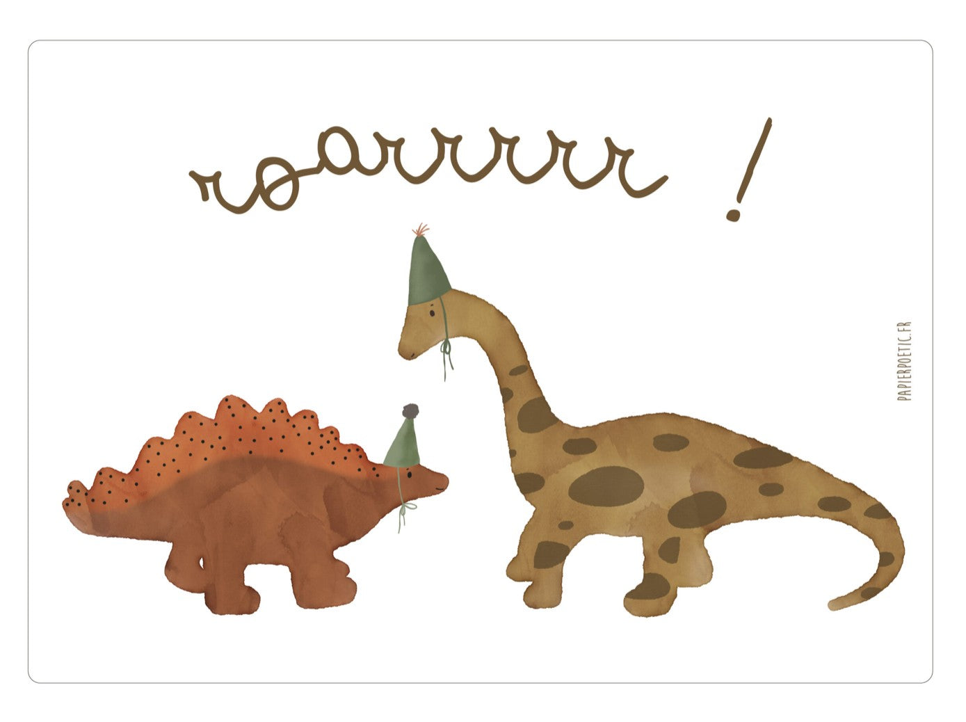 Carte anniversaire- les dinosaures en fête
