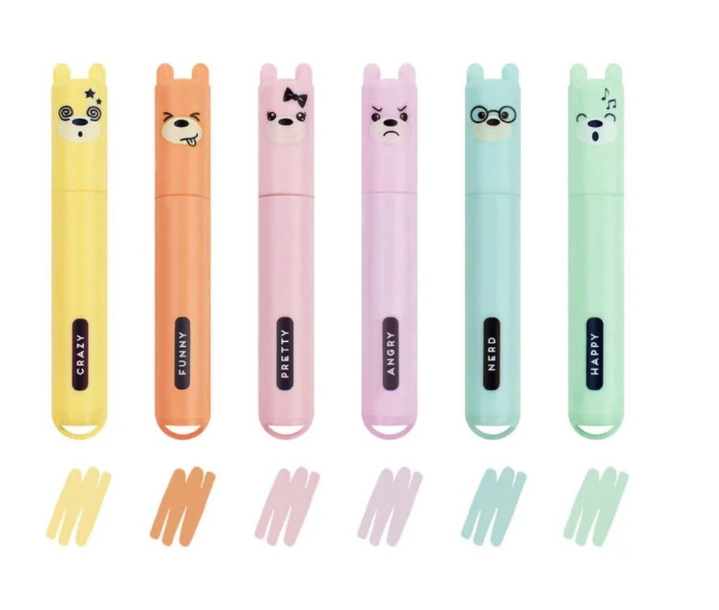 6 mini surligneurs Teddy’s style - pastel