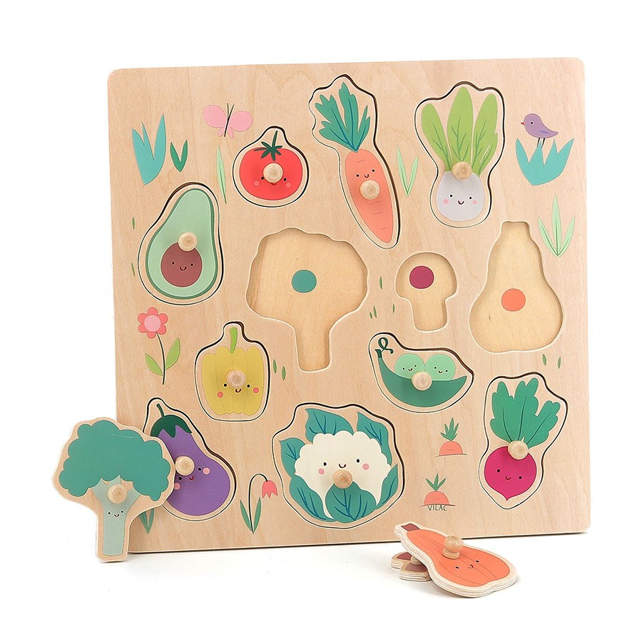Puzzle encastrement - Les légumes du jardin Cubeely