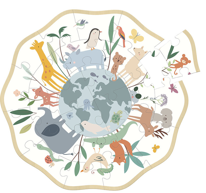Puzzle rond - Le monde  24 pièces