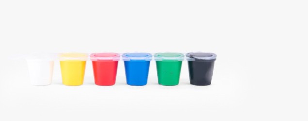 6 petits pots - peinture à doigts - Les popipop