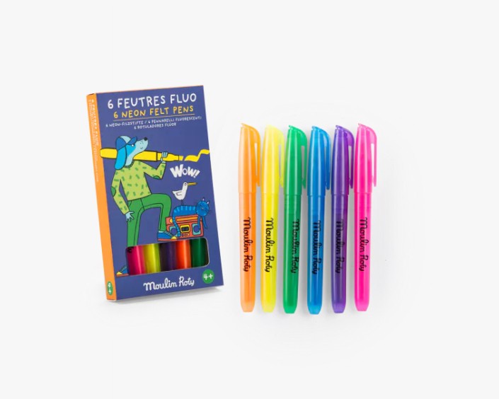 6 feutres fluo - Les Loufoques