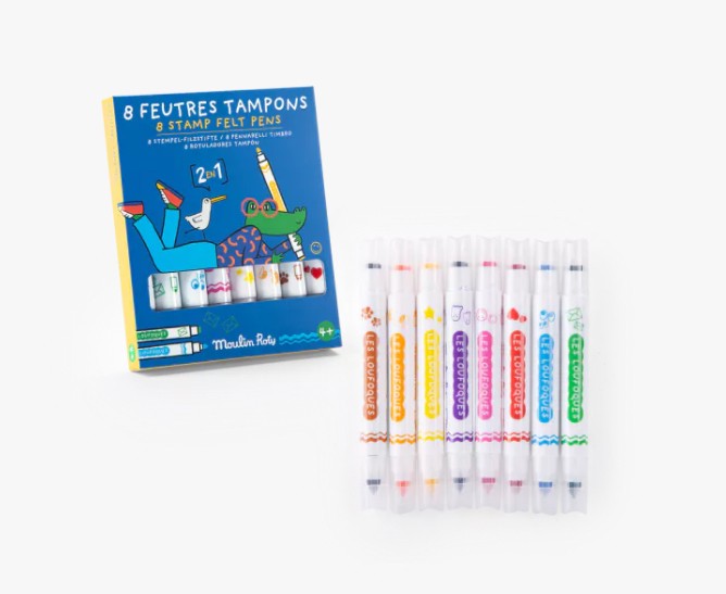 8 feutres tampons - Les Loufoques