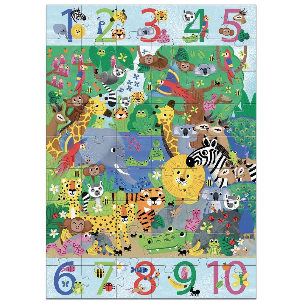 Puzzle géant - 1 à 10 Jungle