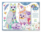 Coloriage à révéler - Familles de la forêt