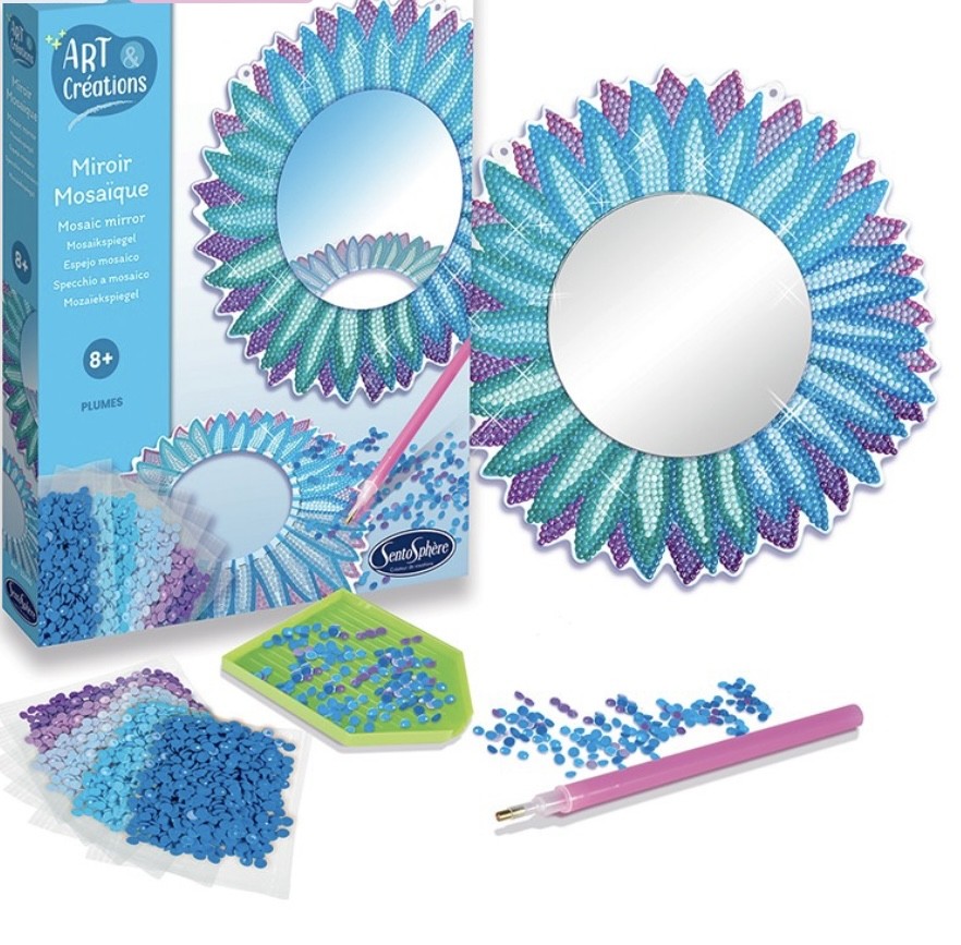 Miroir Mosaïque Plumes à Diamanter