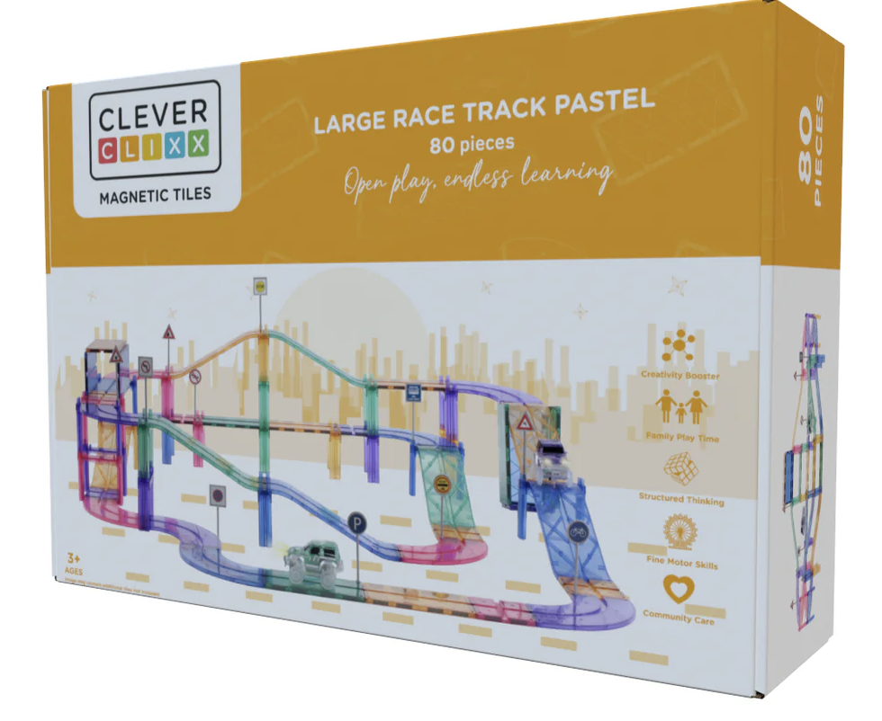 Clever Clixx - Large Race Track Pastel - 80 Pièces