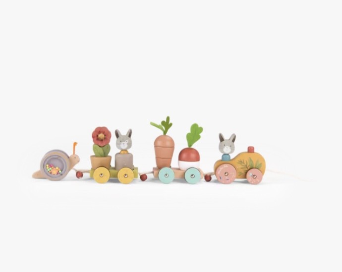 Grand train d’activités à tirer - Trois petits lapins