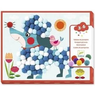 Collages pompons - Des chiens à caresser