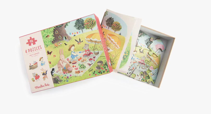 Puzzle les 4 saisons 12 pièces- La grande famille