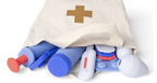 Set de docteur en silicone bleu et rouge