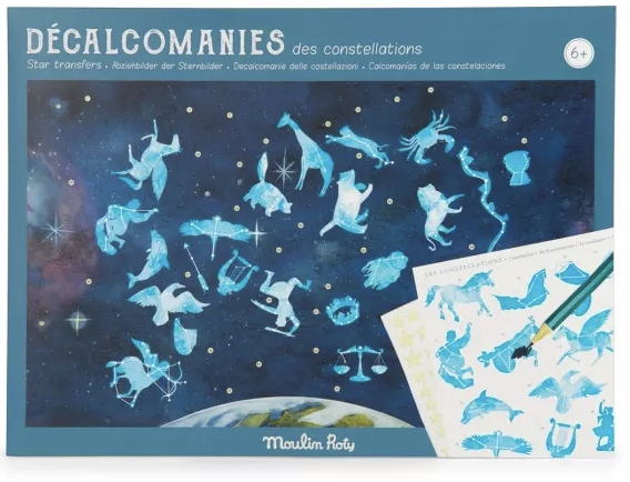 Carte du ciel avec décalcomanies - Le Jardin du Moulin